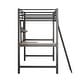preview thumbnail 10 of 32, Loft Frame Metal Bed with L-shape Wood Desk and Shelf