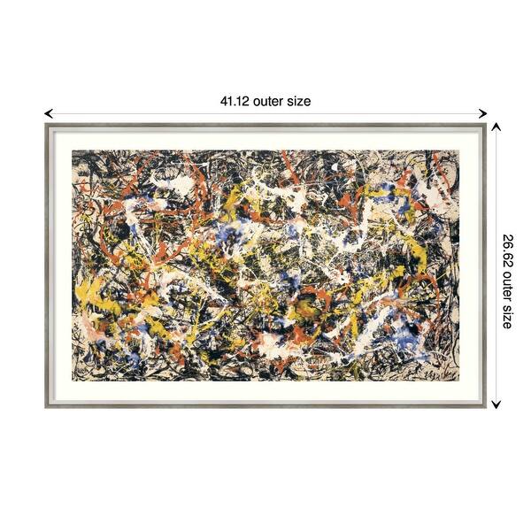slide 2 of 19, Convergence by Jackson Pollock Framed Art Print 41 x 27 in - Silver