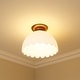 preview thumbnail 5 of 6, Golden Lighting Dorinda 1-light Semi-Flush Mount in Brushed Champagne Brass