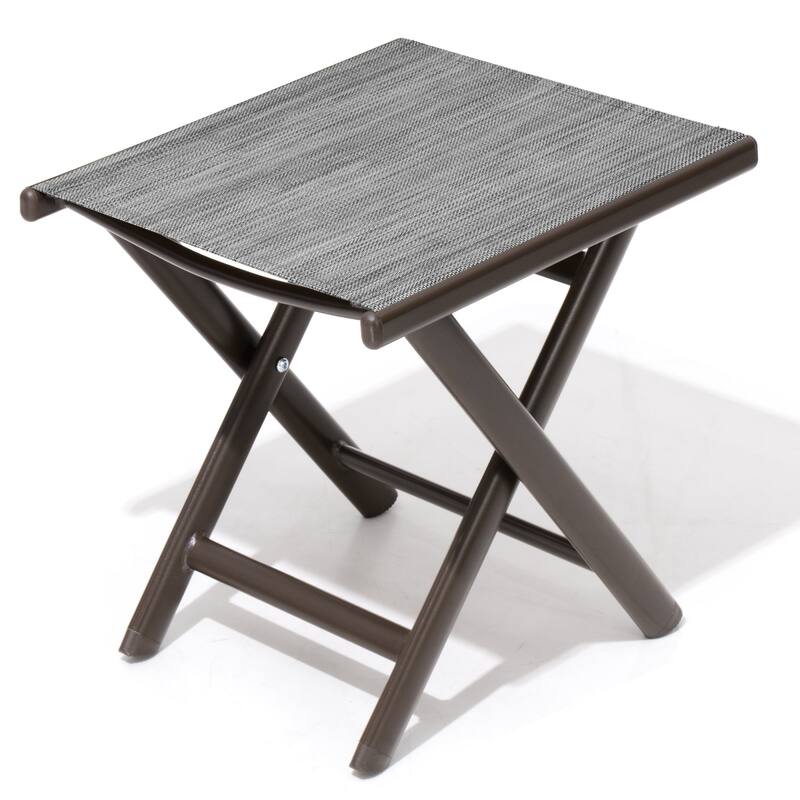 Outdoor Picnic Camping Portable Folding Small Side Table or as Footrest, Footstool - 17.1 In. L X 14.8 In. W X 16.3 In. H