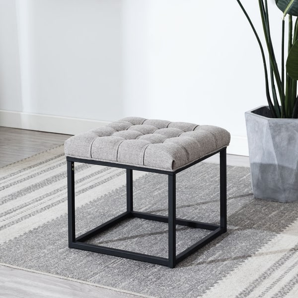 slide 1 of 10, Kotter Home Square Button Tufted Ottoman