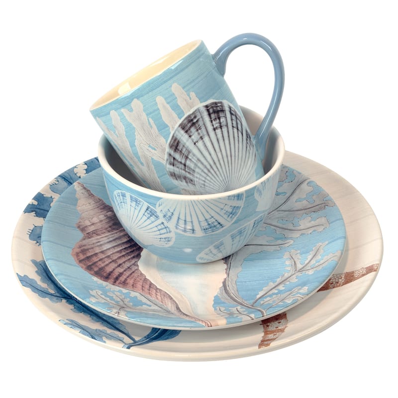 Certified International Beyond the Shore 16-piece Dinnerware Set, Service for 4
