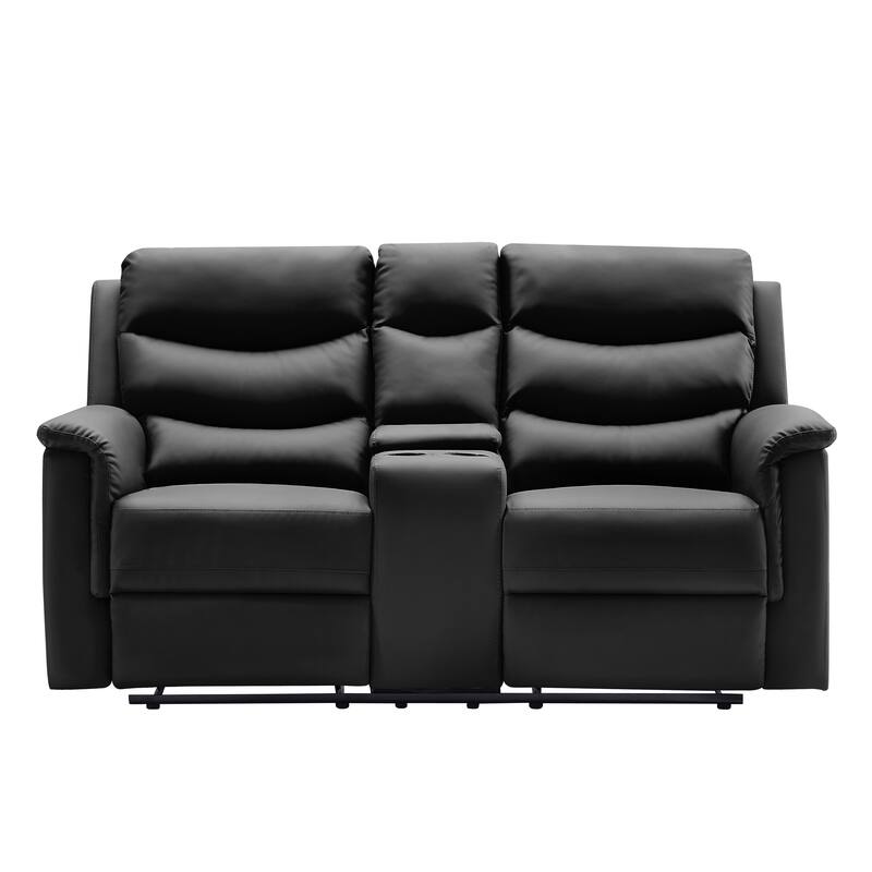 2-Seater Motion Sofa Black Pu