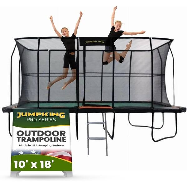Solid Tapline Rectangular Trampoline Pro with Enclosure - High-Performance Spring ...