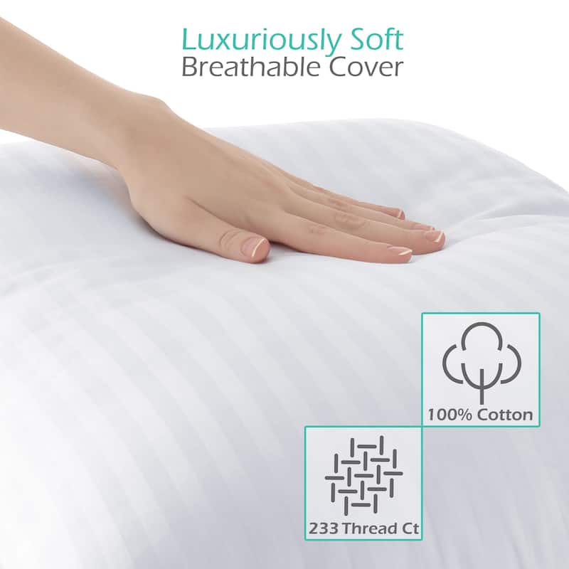 Nestl 100% Cotton Cover Premium Plush Down Alternative Bed Pillow