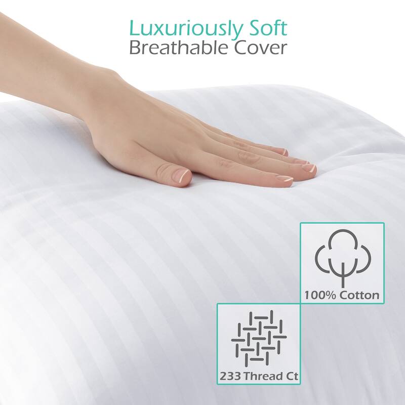 Nestl 100% Cotton Cover Premium Plush Down Alternative Bed Pillow
