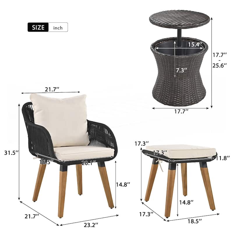 5 Pieces Patio Furniture Chair Sets