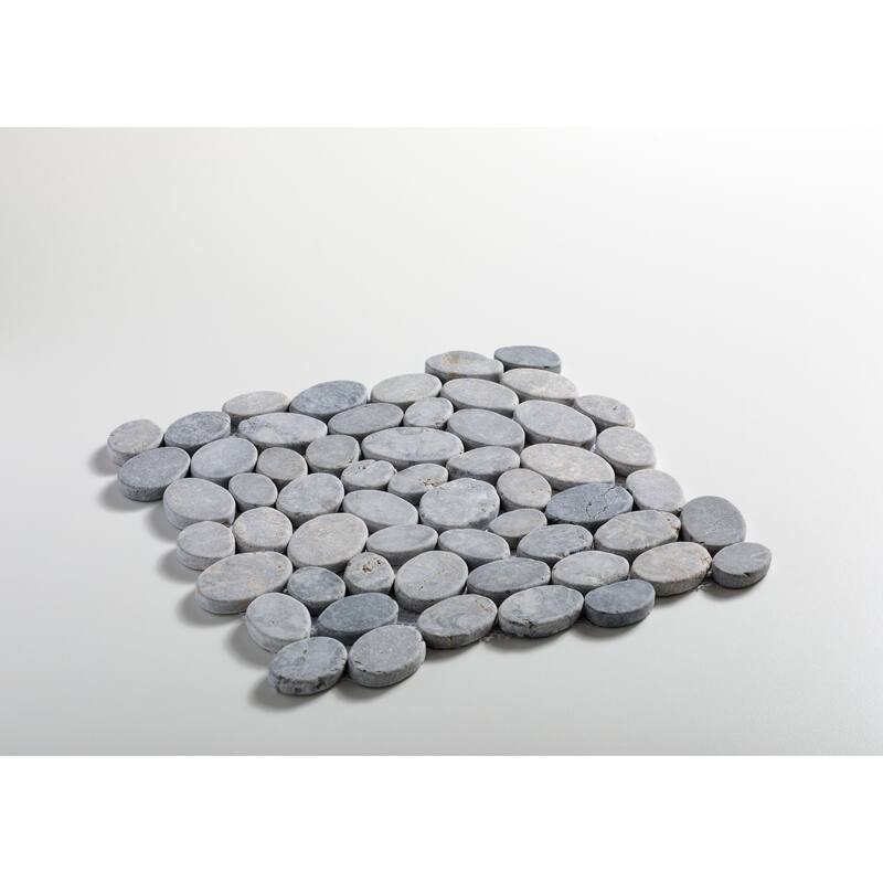 Coin Marble 11 in. x 11 in. Marble Mesh-Mounted Mosaic Wall and Floor Tile
