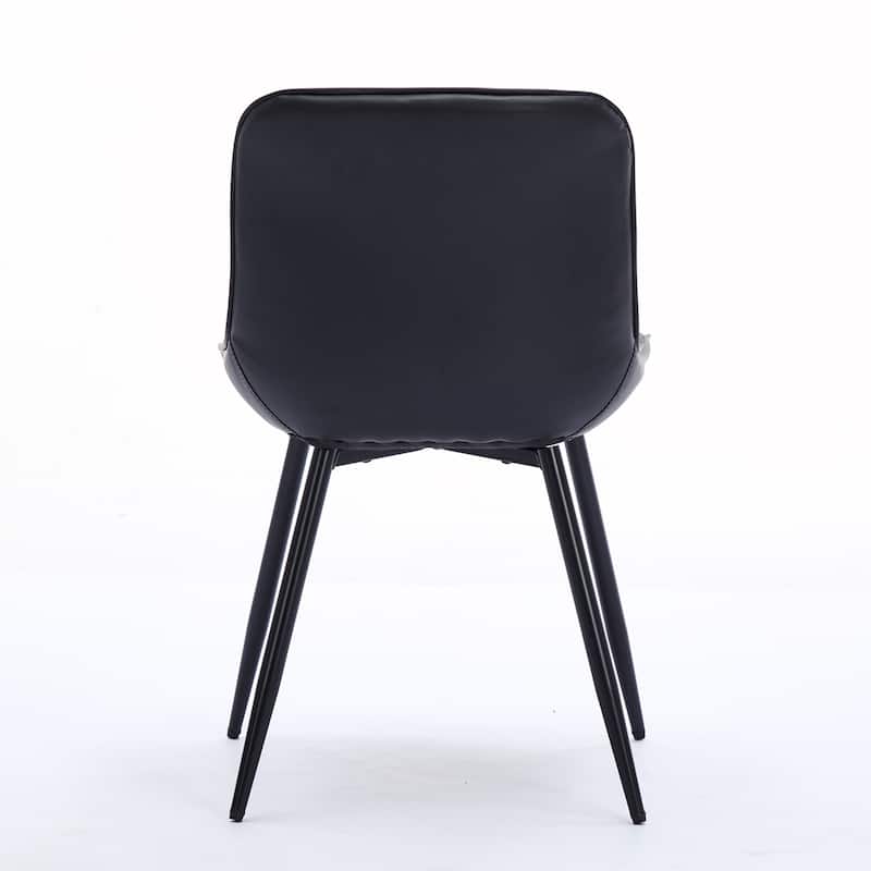 2PCS PU Wood Frame Dining Chair
