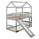 preview thumbnail 6 of 15, Stylish Twin Over Twin Bunk Bed with Slide and Ladder, Sturdy Pine Frame, and Full-Length Guardrails for Kids' Rooms