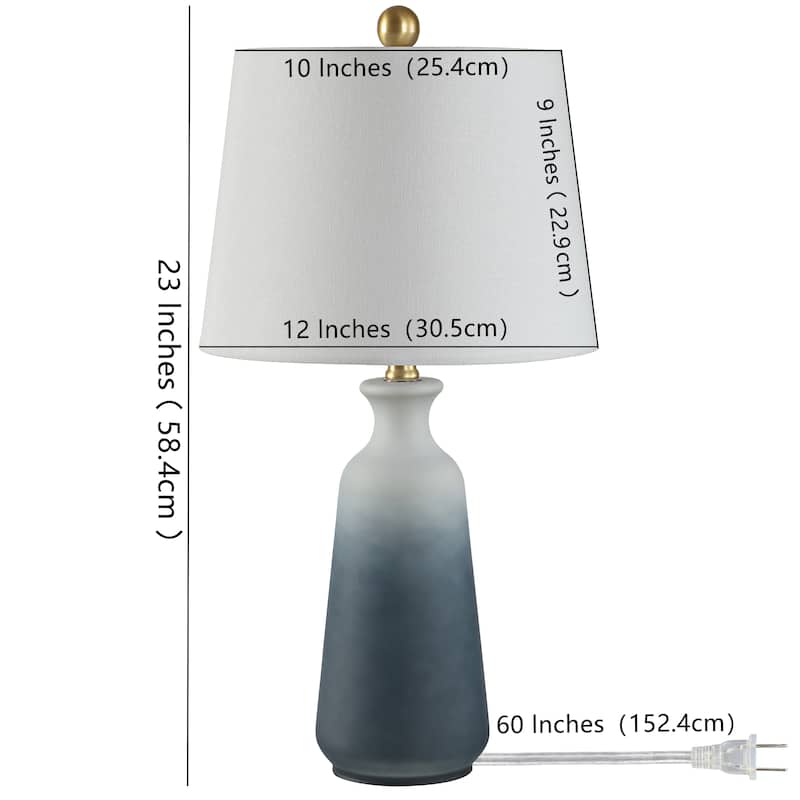 SAFAVIEH Lighting 23-inch Narem White/ Blue LED Table Lamp - 12" W x 12" L x 23" H