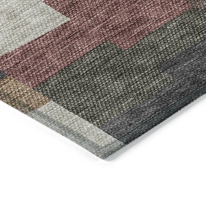 HomeRoots Geometric Transitional Rectangle Outdoor Rug
