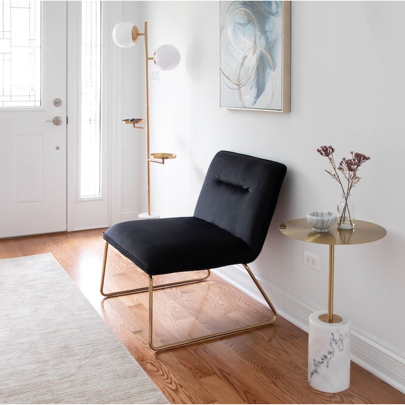 Silver Orchid Kerby Accent Chair in Velvet & Gold