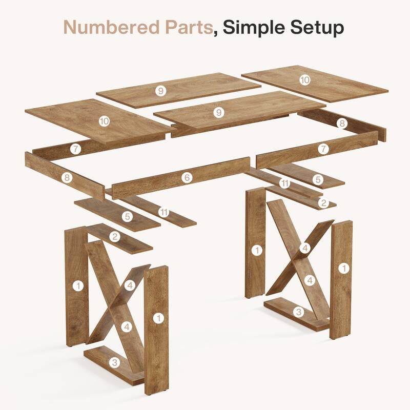 63-Inch Long Wood Conference Table, Simple Meeting Desk for Home Office & Small Team Gatherings