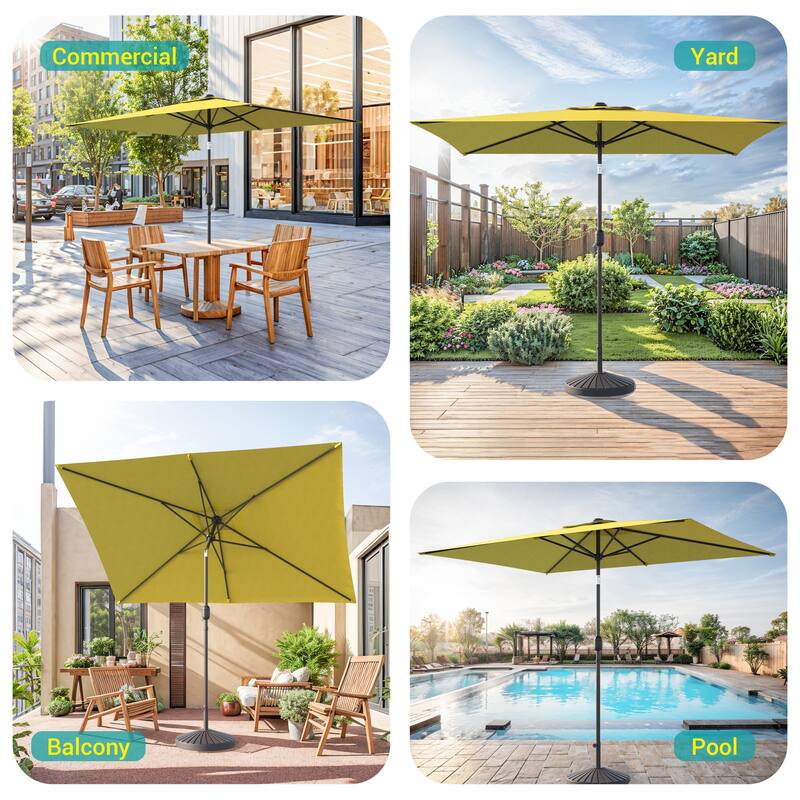 BONOSUKI 6x9FT Patio Market Umbrellas Table Umbrella with Tilt Button