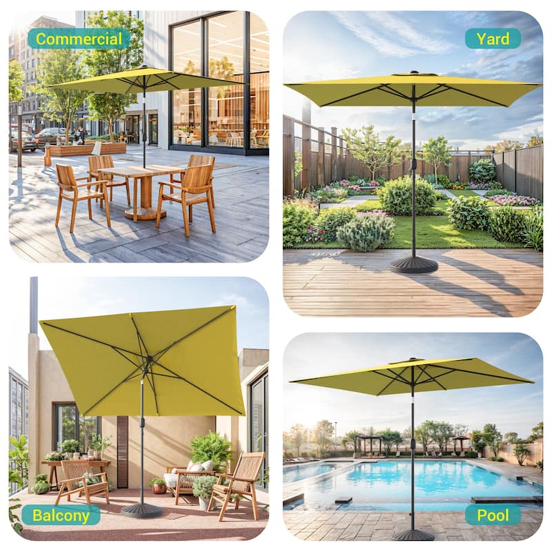 BONOSUKI LED 10 x 6.5ft Outdoor Umbrellas Patio Market Table Umbrellas