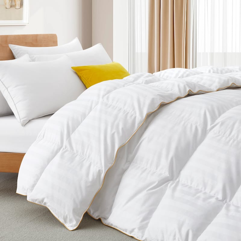 All Season 500TC White Goose Down Comforter Duvet Insert with 100% Cotton Cover