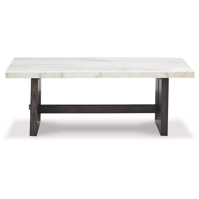 Signature Design by Ashley Burkhaus White / Dark Brown Rectangular Coffee Table - 52"W x 28"D x 20"H