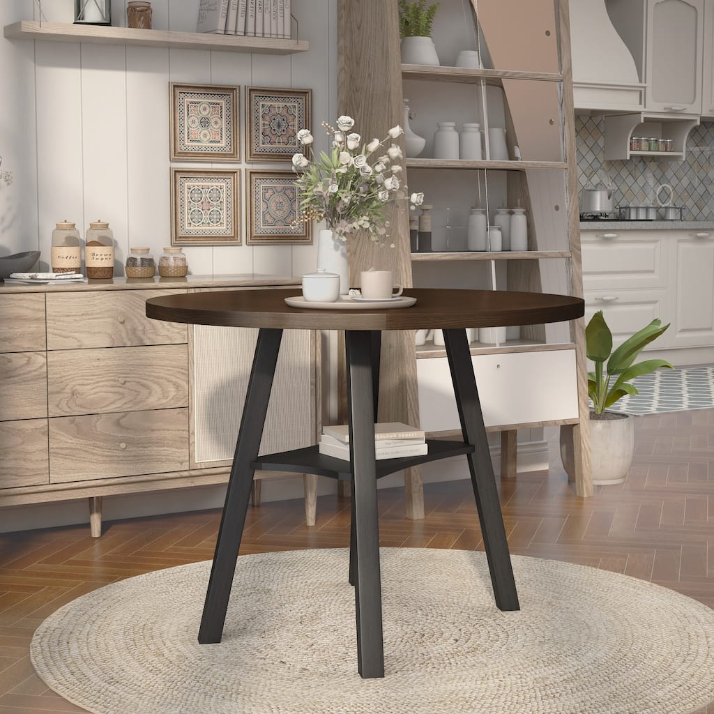 Jonah Farmhouse 47-inch Wood Drop Leaf Round Counter Height Table by Furniture of America