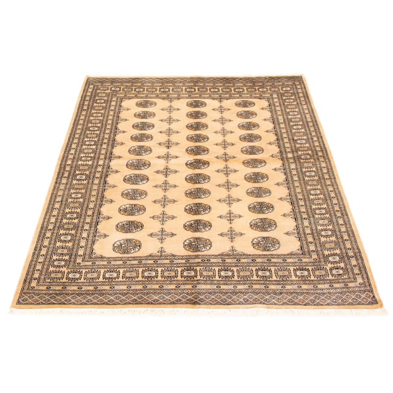 ECARPETGALLERY Hand-knotted Peshawar Bokhara Ivory Wool Rug - 5'9 x 8'0
