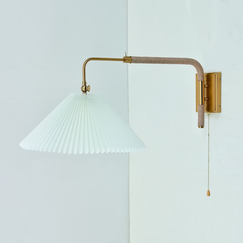 16 Inch 1 light bedroom wall sconce, rotatable arm, gold finish - Pale Gold