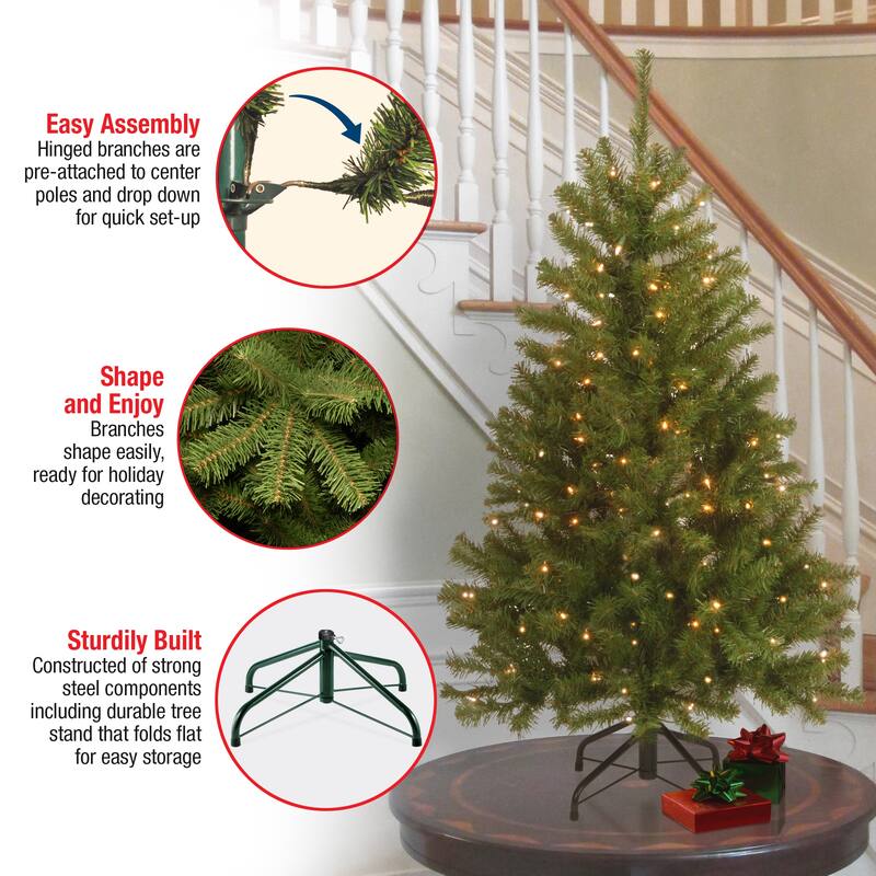 National Tree Company 4.5 ft. North Valley Pre-Lit Spruce Christmas Tree - 4.5 Foot