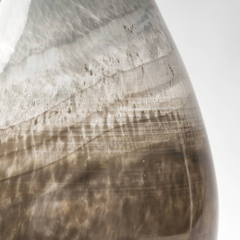 21'' Handcrafted Spun Glass Vase Multi-Tonal Blue, Gray, Taupe & White - 7" x 7" x 21"