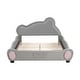 preview thumbnail 19 of 57, Velvet Platform Bed with Bear Shaped Headboard