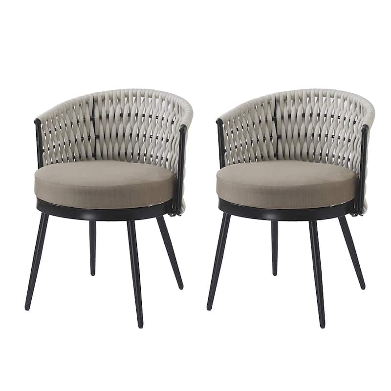Christopher Knight Home - Tina Outdoor Dining Chair with Weather Resistant Rope and Cushions