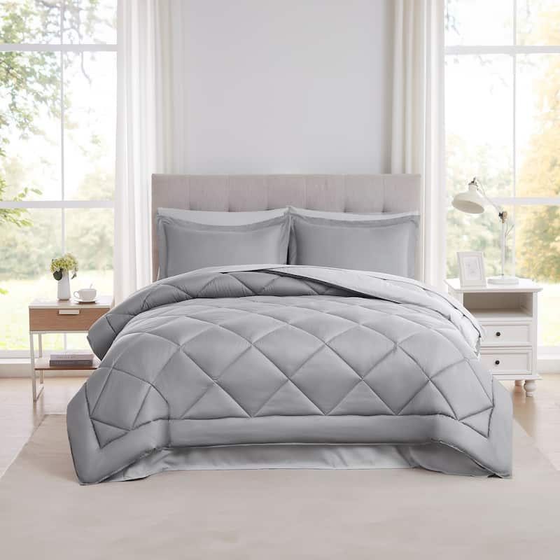 Modern Threads 7-Piece Reversible Comforter Set - Includes Comforter, Sheets, Pillowcases, Shams