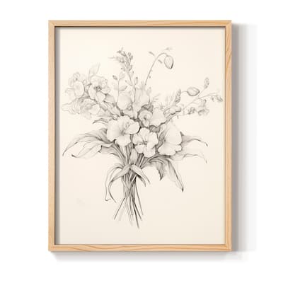 Vintage Floral Print XVI -Framed Print