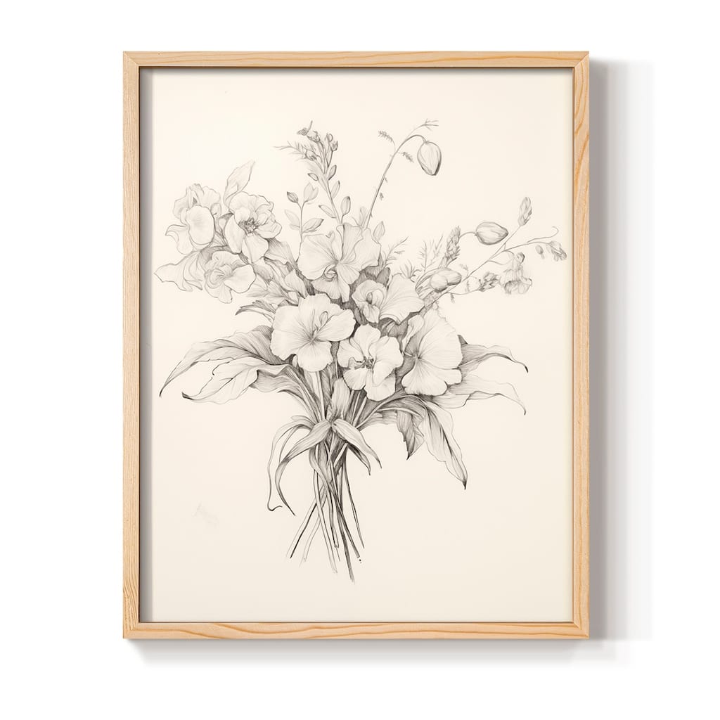 Vintage Floral Print XVI -Framed Print