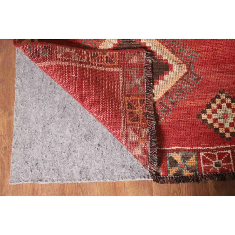 Hand Knotted Oriental 100% Wool Carpet Traditional Tribal Red Lori Runner Rug - 8' 10'' X 4' 5''
