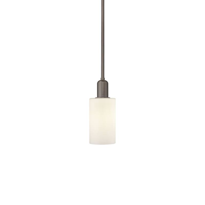 Innovations Lighting 716-1S-10-5 Clymer Pendant Clymer 5" Wide Mini - Oil Rubbed Bronze / Matte White
