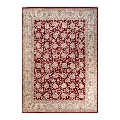 Overton Hand Knotted Wool Traditional Oriental Red Area Rug - 9' x 12'