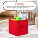 6 Pack Foldable Collapsible Storage Box Bins Shelf Basket Cube Organizer with Dual Handles -13 x 13 x 13