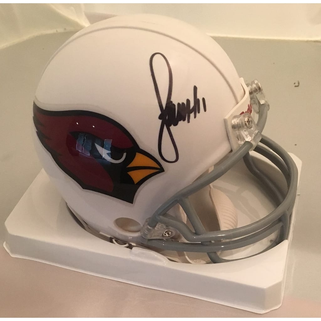 Larry Fitzgerald Autographed Signed Football Mini Helmet JSA COA - 8'6" x 11'6"