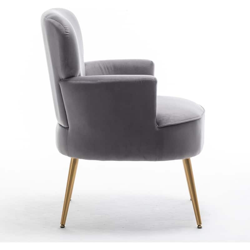 US Pride Furniture Stylish Velvet Armchair with Gold Metal Legs Comfortable Accent Chair