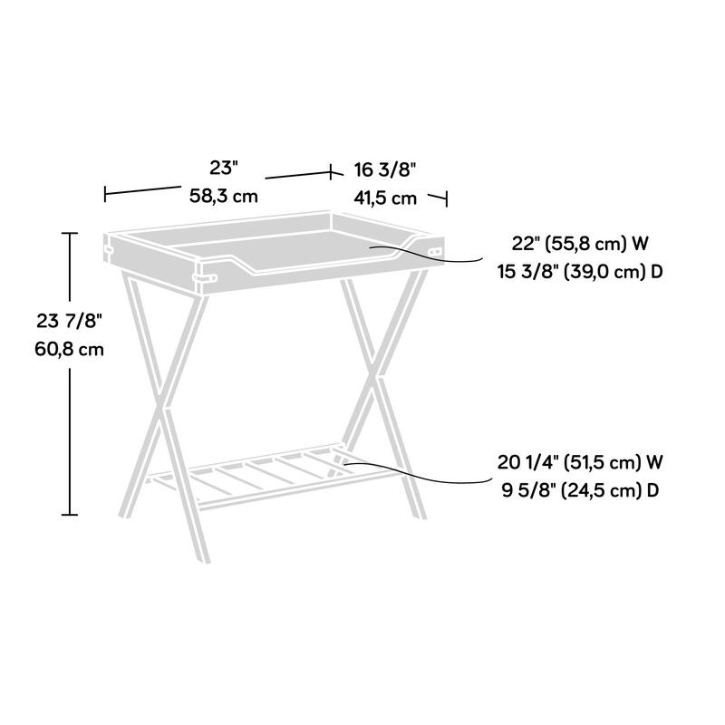 Wood Desk with Tray Top, White