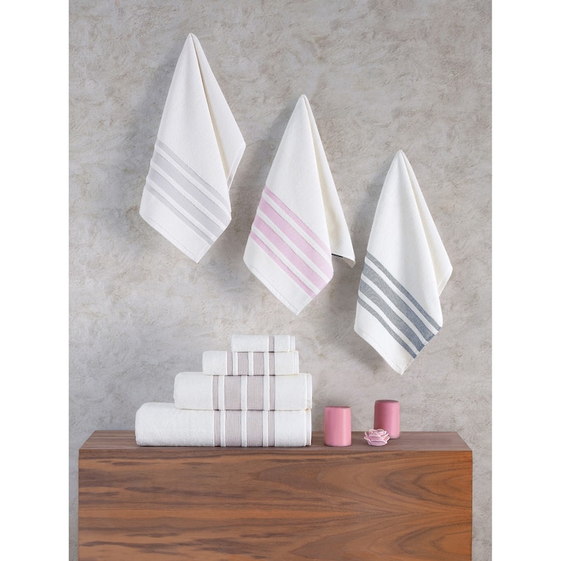 Brooks Brothers Contrast Border 4 pcs Hand Towels