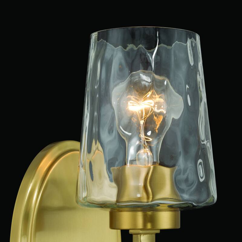 Acroma 1-Light Modern Glam Wall Sconce with Textured Glass Shade