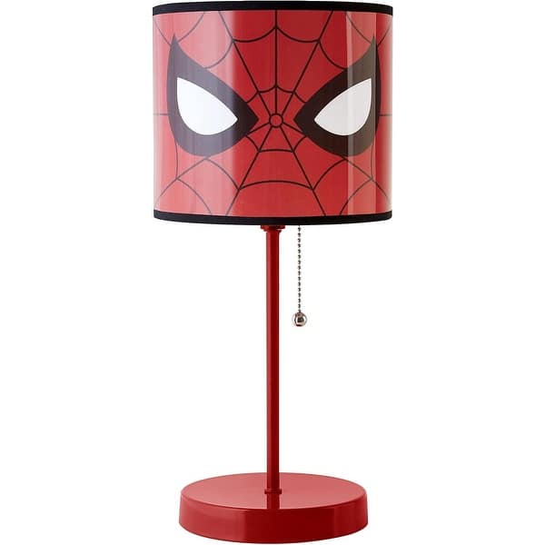 slide 2 of 5, Marvel Spiderman Kids Table Lamp - Red