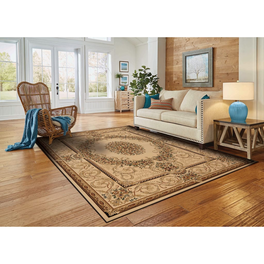Aubusson Collection Classic Medallion Area Rug