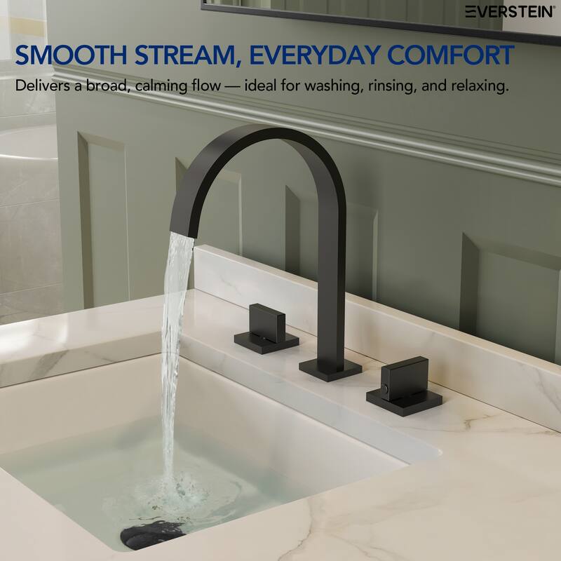 High-Arc Widespread Bathroom Sink Faucet, Double Handle 3-Hole Bathroom Faucet