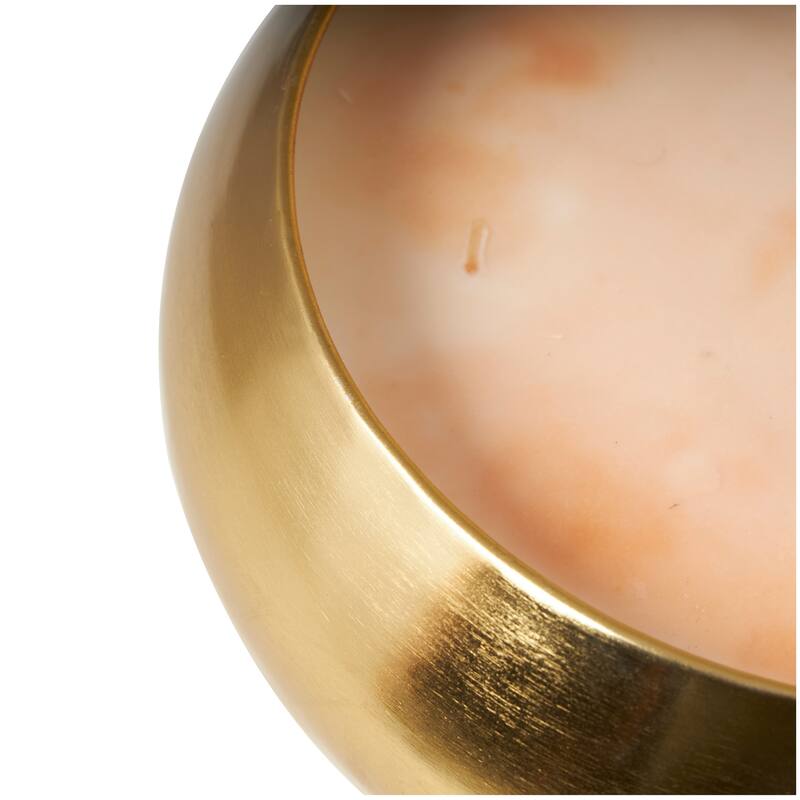 Gold Metal Jasmine Scented Wide Wick Candle with White Wax