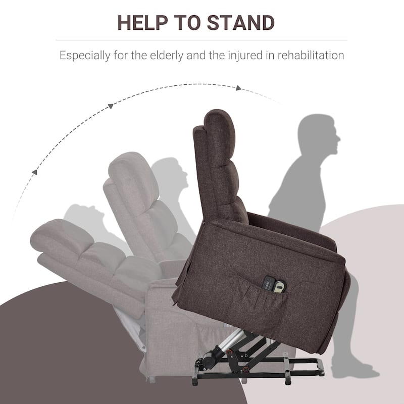 HOMCOM Electric Power Lift Recliner Massage Sofa Vibration with Remote for Elderly, Living Room Office Furniture