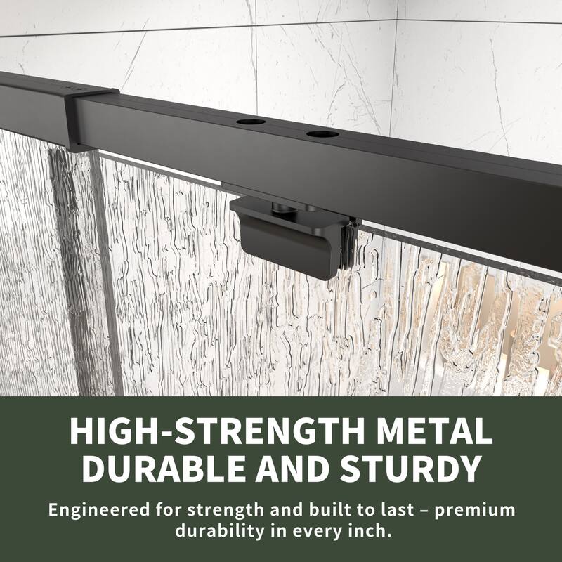 Modland 42'' / 48''W x 71''H Auto-Rise Pivot Shower Door - Rain Pattern 6mm Glass, 4" Adjustable, Space-Saving Frame