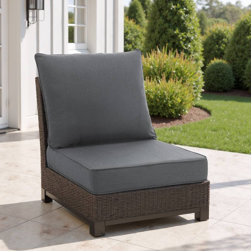 4.7" Thick Sunbrella Outdoor Cushion Set with Back and Seat Cushion - Grey