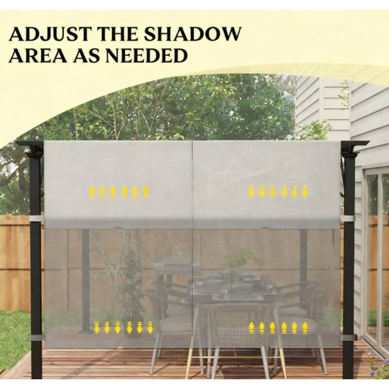 GDFStudio - Outdoor 10x10 ft Easy Installed Pergola Replacement Canopy with UV30+ PA Coated Polyester Shade Cover(Set of 2)