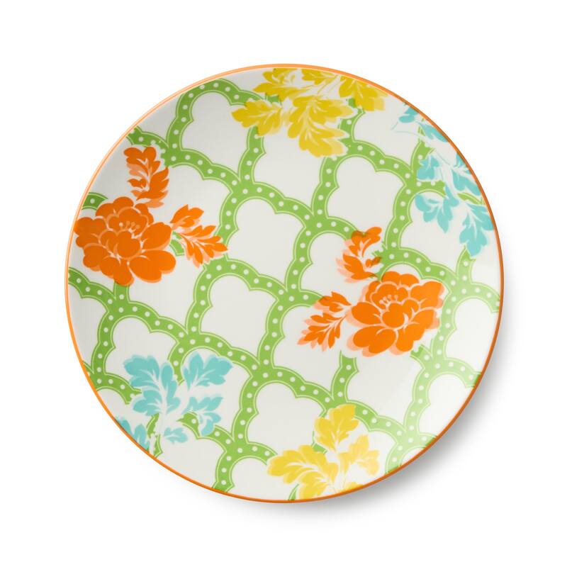 Certified International Pavillion 8.75" Salad/Dessert Plates, Set of 6 Assorted Designs - 8.75"L x 8.75"W x 1.00"H